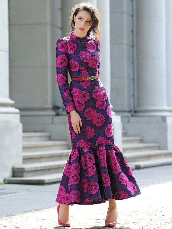 Elegant Brocade Mermaid Dress as photo / XL Elegant Brocade Mermaid Dress as photo / XL
