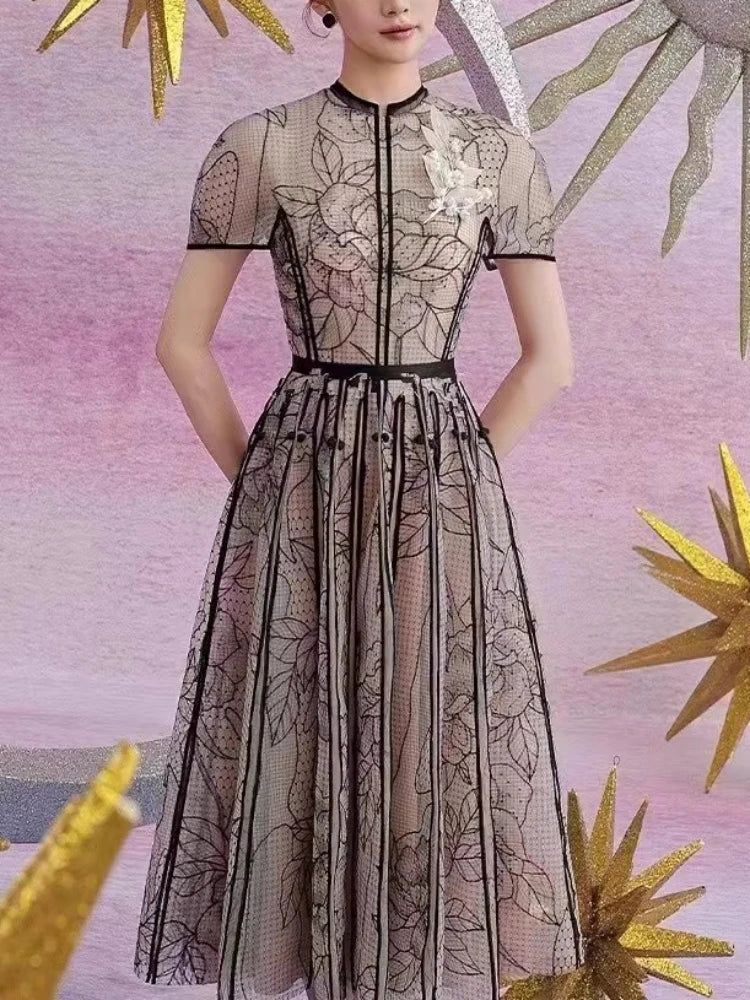 In Full Bloom Embroidered Dress