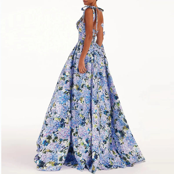 Floral Backless Maxi Dress