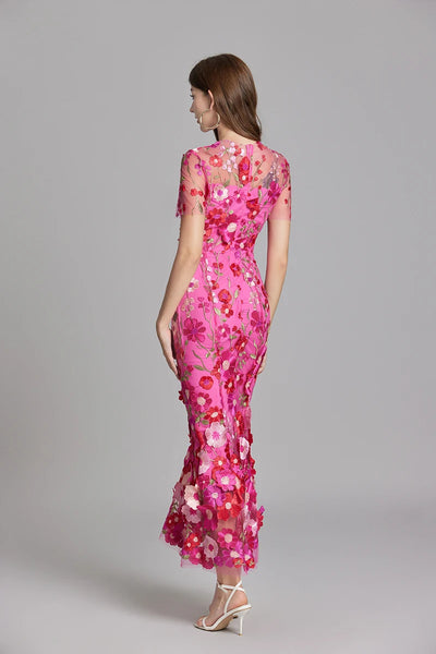 Embroidery Fishtail Dress