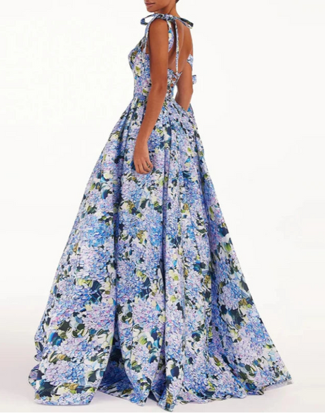 Floral Backless Maxi Dress