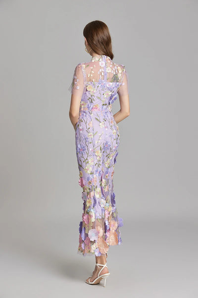 Embroidery Fishtail Dress