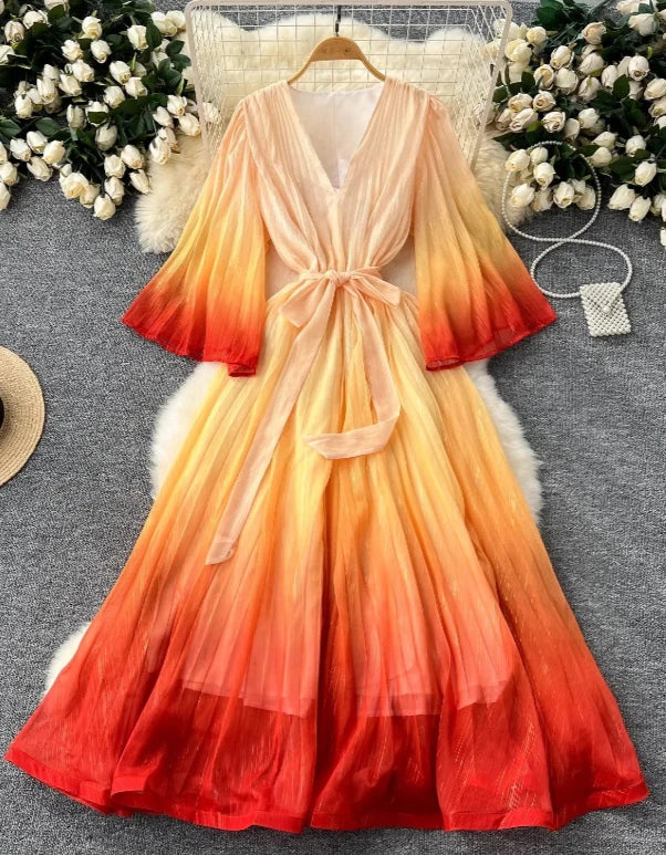 Sunshine Midi Dress orange / One Size