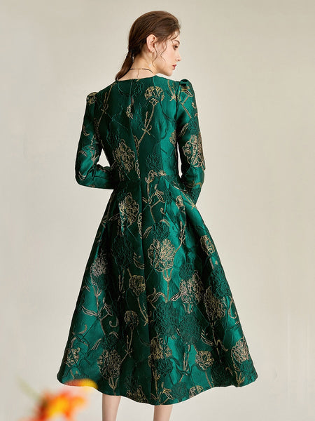 Designer Swan Jacquard Dress