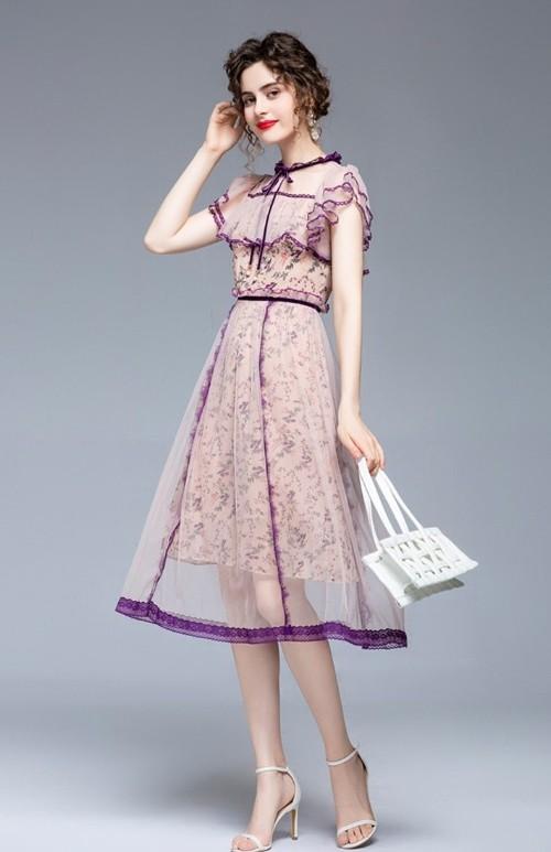 Lavender knee clearance length dress