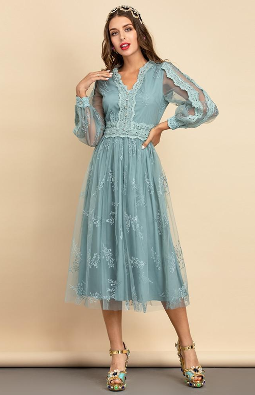 Vintage Mesh Dress Turquoise / XL Vintage Mesh Dress Turquoise / XL
