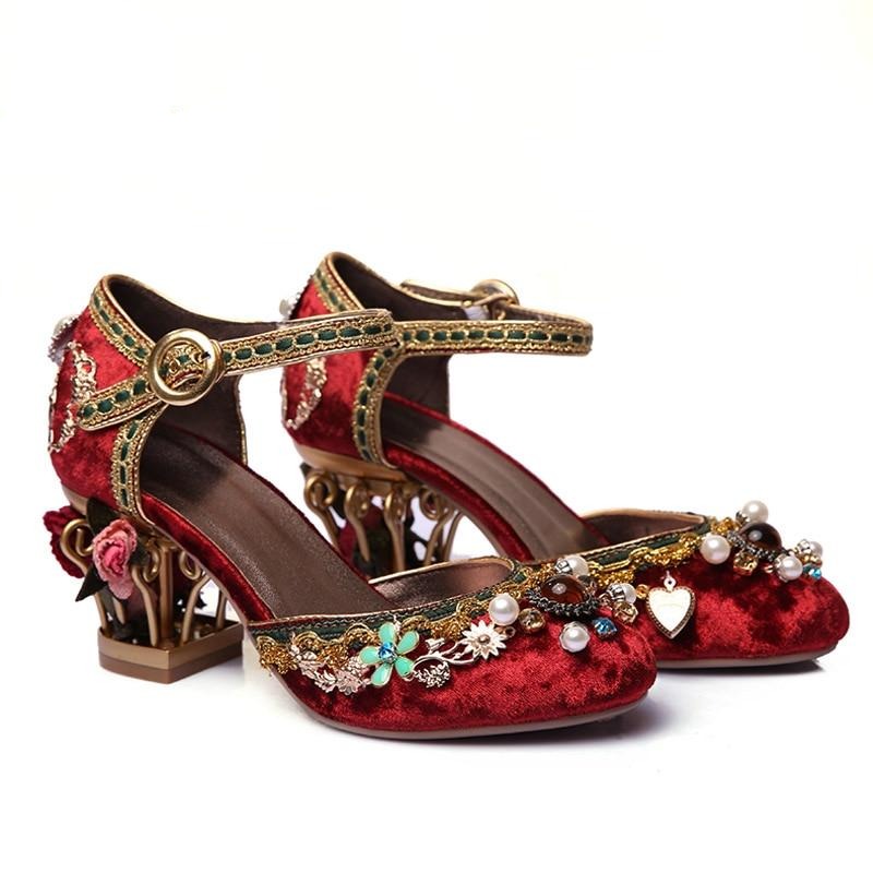 Pearl & Flower Mary Janes Pumps – myhouseoffashion.com