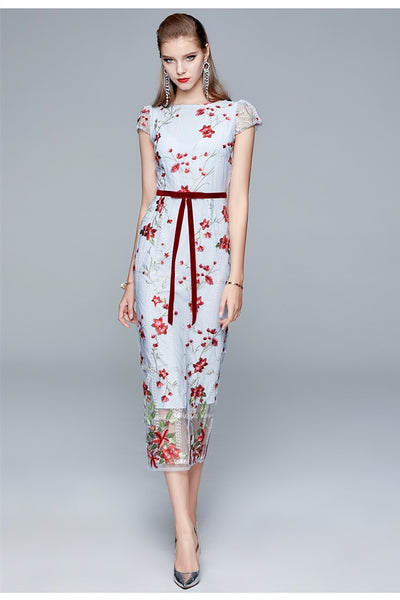 Luxury Embroidery Pencil Dress