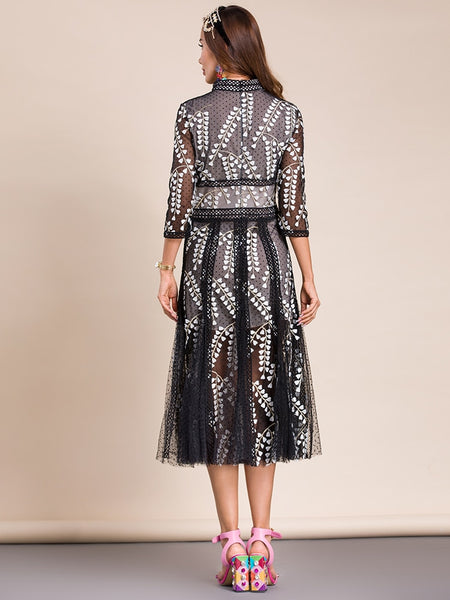 Victoria Flower Embroidery Dress