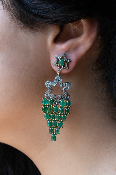 Star Emerald Earrings