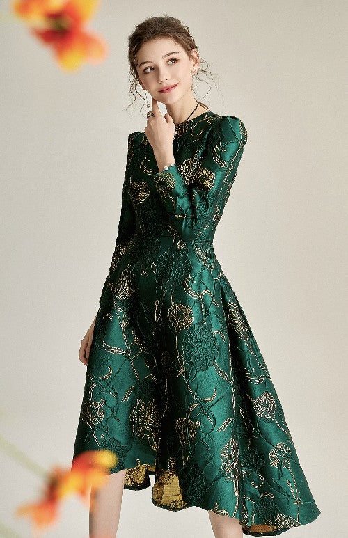 Designer Swan Jacquard Dress myhouseoffashion.com Designer Swan Jacquard Dress myhouseoffashion.com