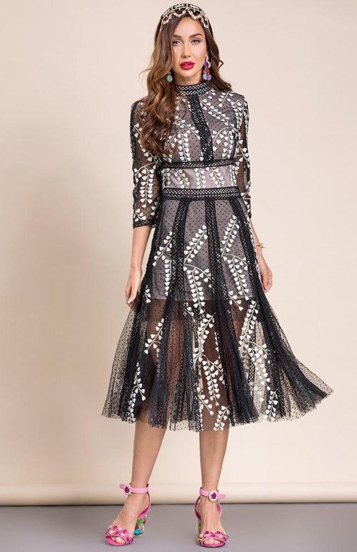 Victoria Flower Embroidery Dress – myhouseoffashion.com