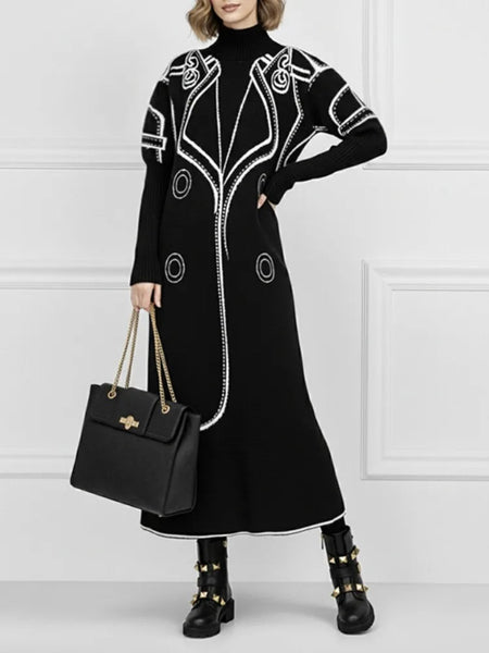 High Neck Sweater Dress