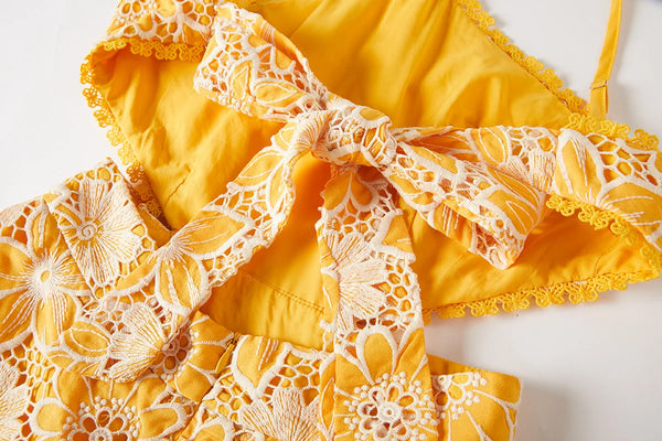 Halter Lace Embroidery Dress