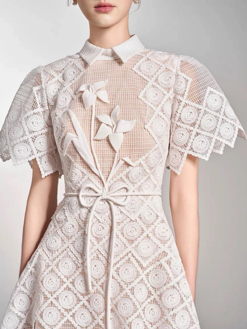 High-End Lace Dress Picture color / XL High-End Lace Dress Picture color / XL