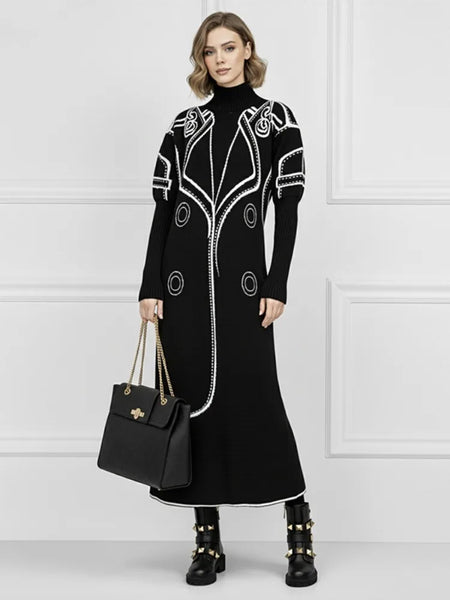High Neck Sweater Dress