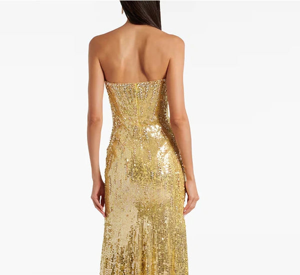 Glitter Golden Sequin Gown