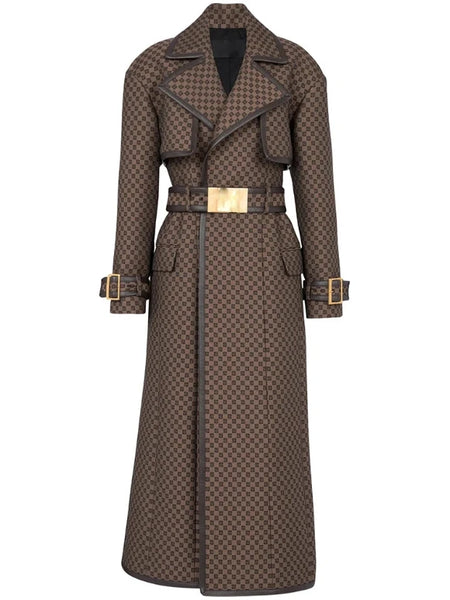 Jacquard Trench Overcoat