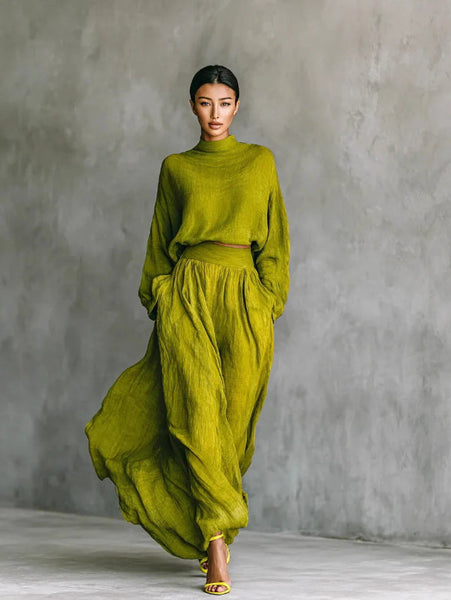 Turtleneck Top & Maxi Skirt