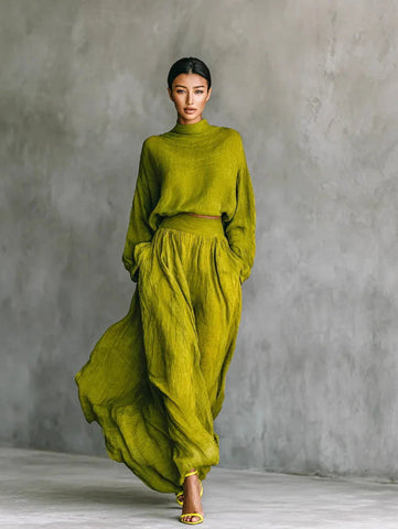 Turtleneck Top & Maxi Skirt