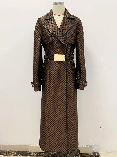 Jacquard Trench Overcoat