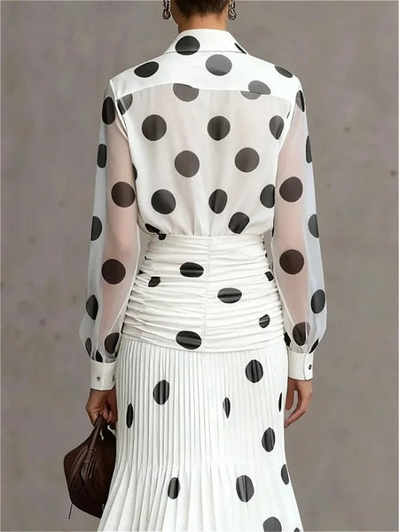 Polka Dot Chiffon Shirt