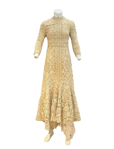 Hollow Blue Lace Dress