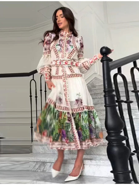 Vintage High Midi Dress