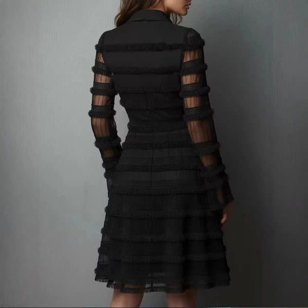 Sheer Mesh Fringe Dress