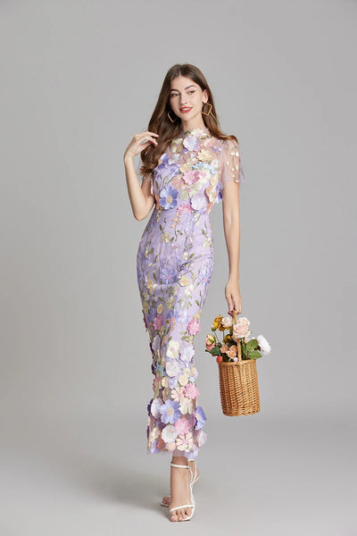 Embroidery Fishtail Dress