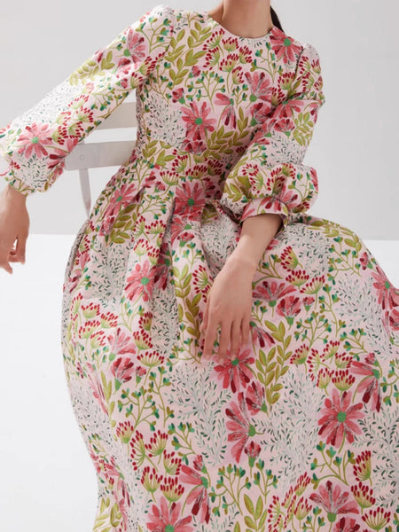 Vintage Elegance Jacquard Dress