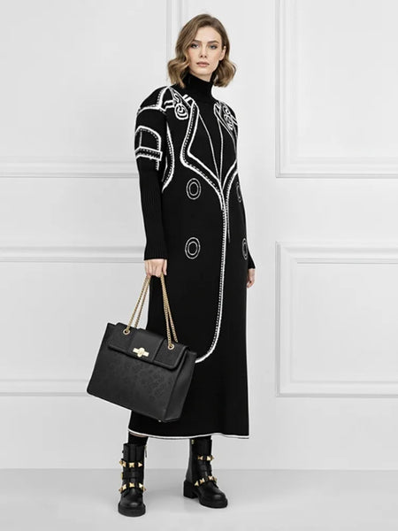 High Neck Sweater Dress