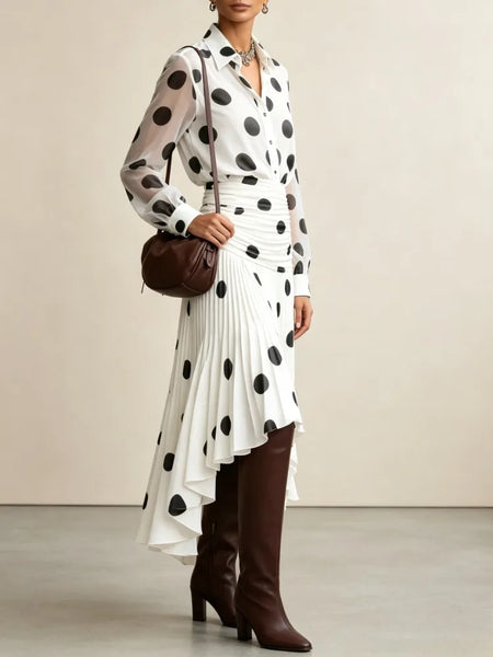 Polka Dot Chiffon Shirt