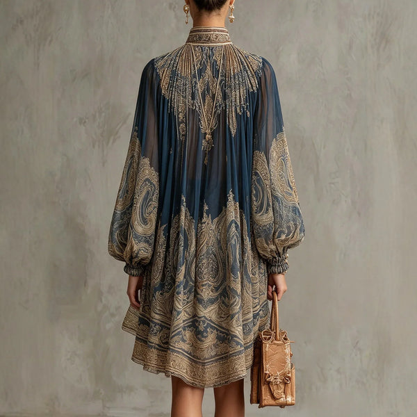 Turtleneck Chiffon Dress
