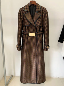 Jacquard Trench Overcoat