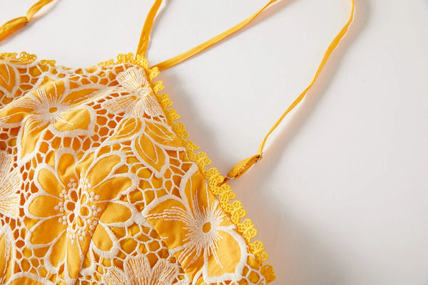 Halter Lace Embroidery Dress