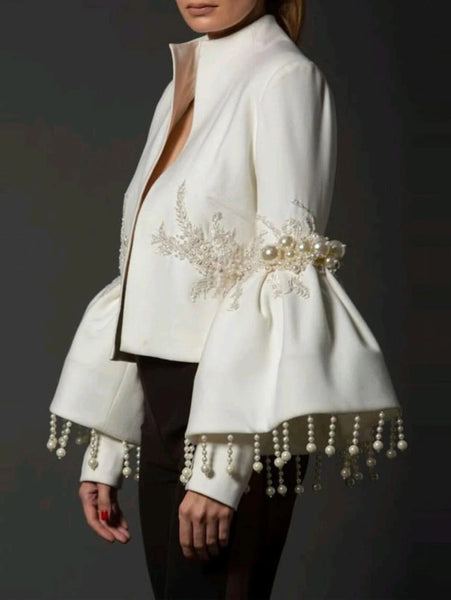 Vintage Pearl Embroidery Jacket