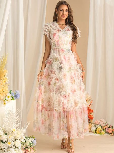 Frill Ball Gown
