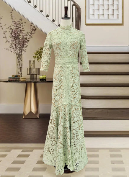 Hollow Blue Lace Dress