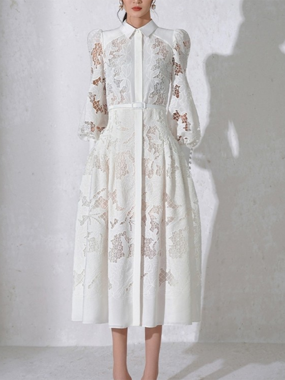 Emily Lace Dress White / S Emily Lace Dress White / S