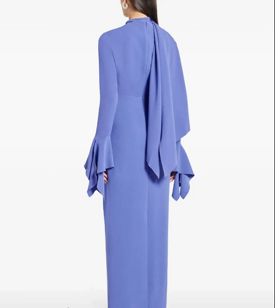 Scarf Ruffle Evening Dress