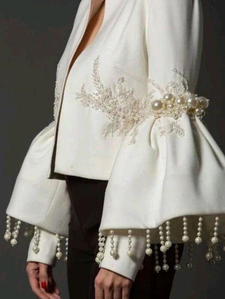 Vintage Pearl Embroidery Jacket
