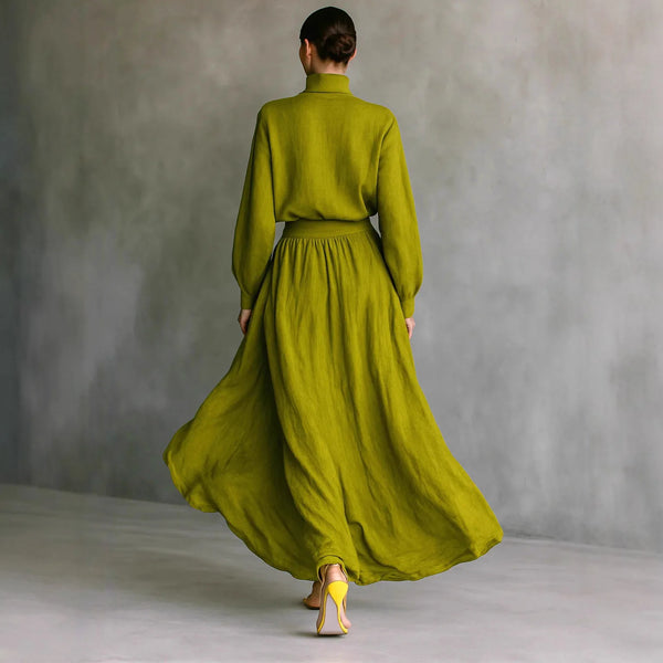 Turtleneck Top & Maxi Skirt