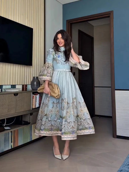 Vintage High Midi Dress