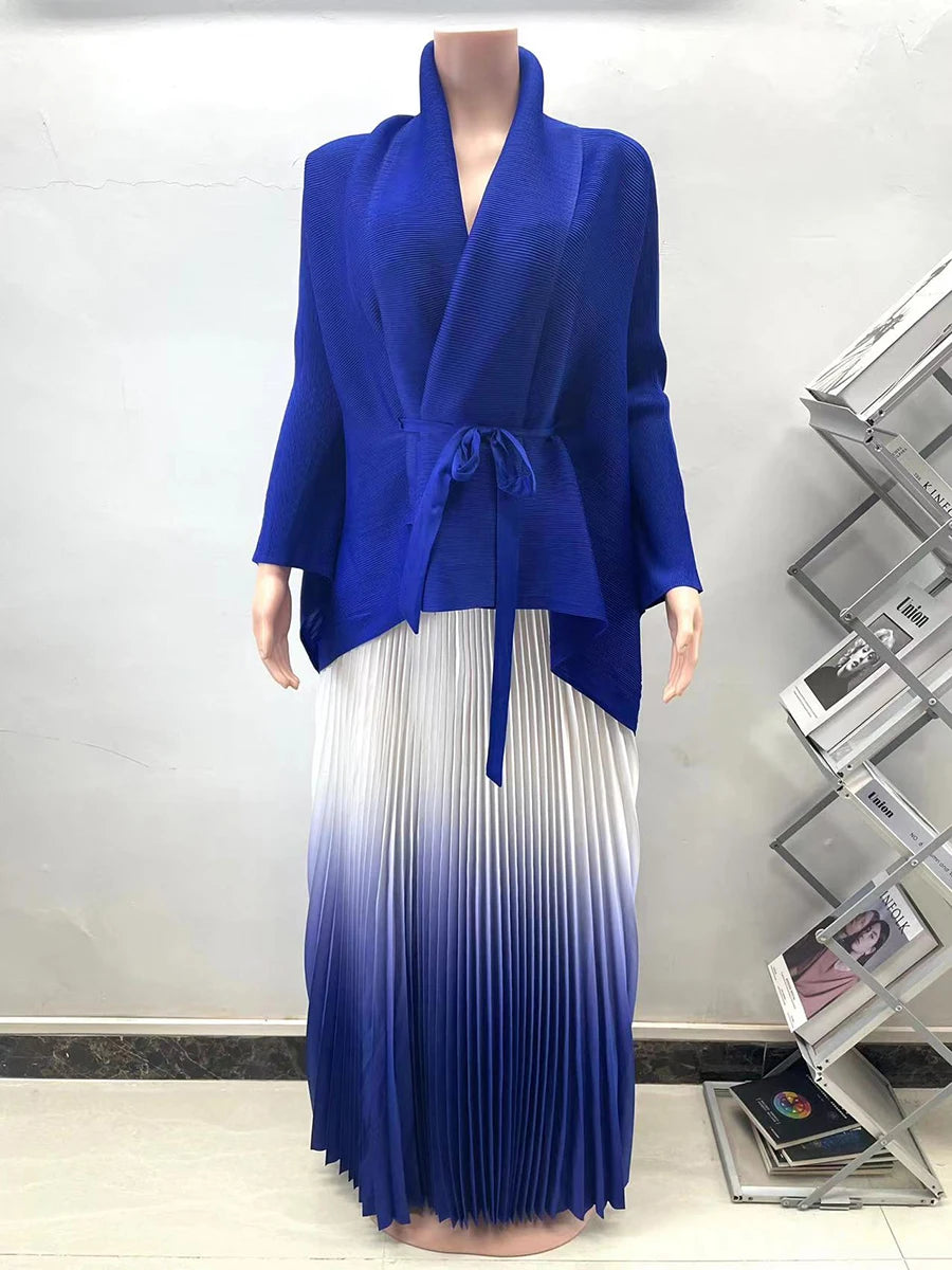 Gradient Pleated Dress