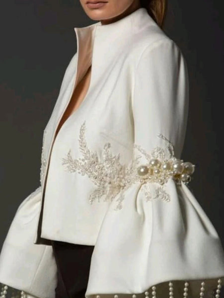 Vintage Pearl Embroidery Jacket