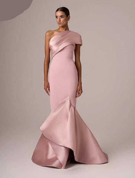 Pink Satin Evening Dress