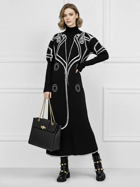 High Neck Sweater Dress