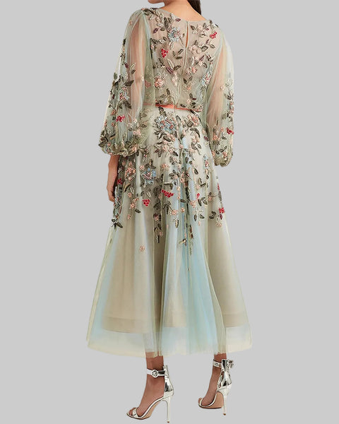 Embroidered Ruby Dress