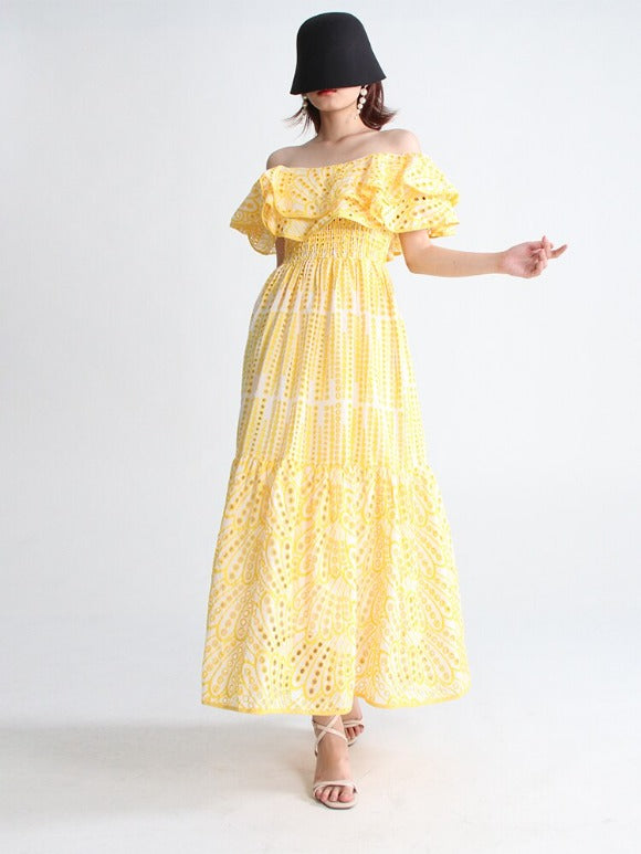 zara yellow off shoulder dress Victoria Cotton Dress – myhouseoffashion.com
